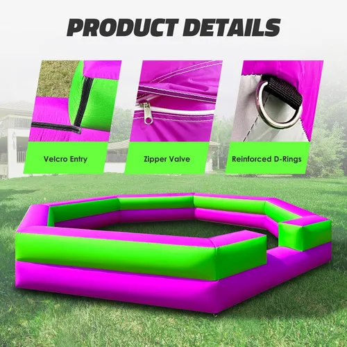Miniatura 3 de Piscina inflable de pelotas Gaga de 15 pies con ventilador integrado, pelota inflable Gaga con bomba, pozo de bolas portátil para uso en interiores