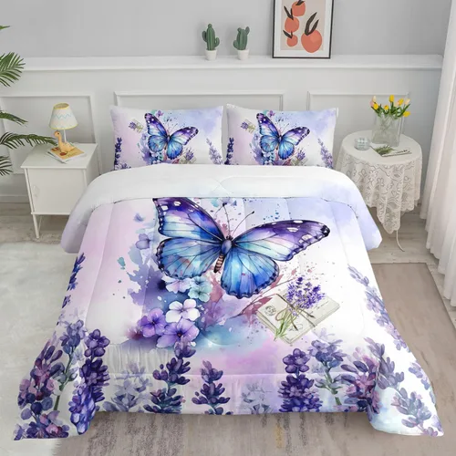 Miniatura 13 de Juego de ropa de cama Kawaii de fresa para niñas, juego de ropa de cama con patrón de cuadrícula rosa con 1 edredón y 2 fundas de almohada