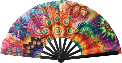 Ventilador de mano plegable grande, ventilador de mano plegable para mujeres, abanicos de mano, ventilador de mano chino de Kung Fu Tai Chi para