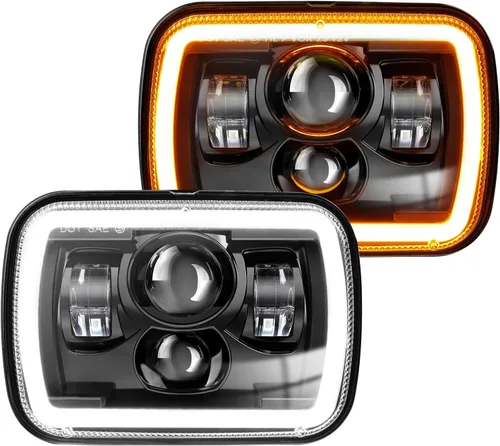 Miniatura 8 de CO LIGHT Faros delanteros LED rectangulares de 7 x 6, 5 x 7, haz alto/bajo, faros delanteros sellados compatibles con Cherokee XJ Wrangler YJ
