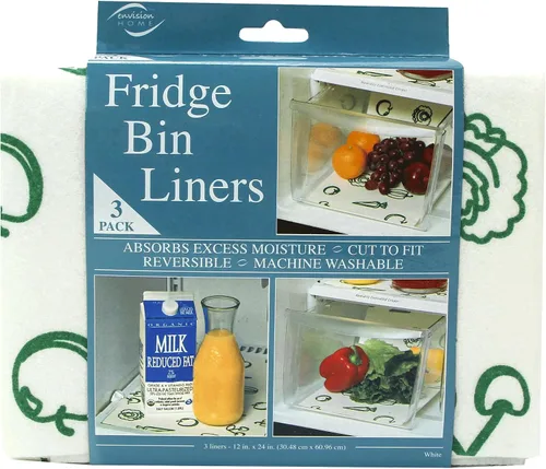 Envision Home Revestimientos para refrigerador, forro para estantes, revestimientos absorbentes para refrigeradores, 12 x 24 pulgadas, estampado