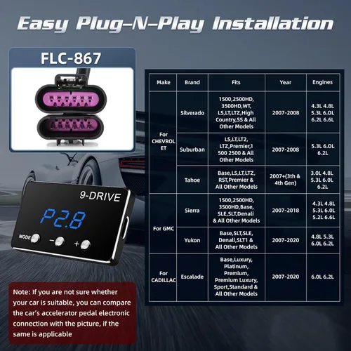Miniatura 2 de Controlador de respuesta del acelerador, 9 modos de conducción, acelerador de pedal electrónico inteligente compatible con Chevrolet Silverado