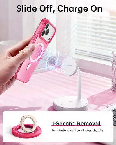 Miniatura 8 de SYNCWIRE Soporte magnético para anillo de teléfono MagSafe, rotación de 360°, agarre magnético de doble cara, soporte de anillo para teléfono
