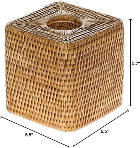 Miniatura 7 de KOUBOO Funda para caja de pañuelos, soporte para pañuelos, baño, cocina, habitación de invitados, elegante funda decorativa para caja de pañuelos