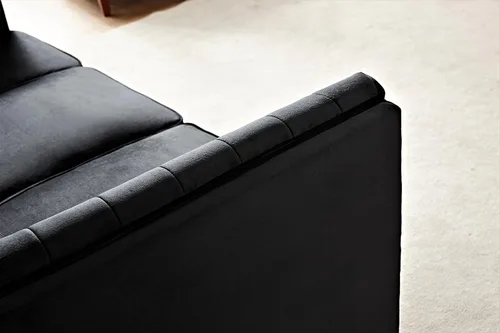 Miniatura 5 de Container Furniture Direct Sofá moderno de terciopelo de lujo para sala de estar con espuma de alta densidad, tapicería de tela suave, cojines