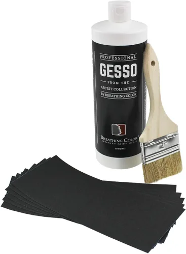 Miniatura 8 de Imprimación de lona de gesso blanco de 32 onzas ¡Dale a tu arte la mejor base prime! Evita que la pintura se absorba. Ya sean acrílicos, óleos