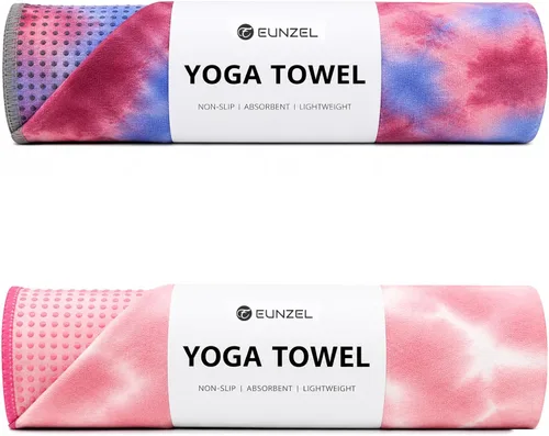 Miniatura 16 de Toalla de yoga Eunzel, toalla para esterilla de yoga caliente con puntos de agarre absorbentes de sudor, antideslizante para yoga caliente, pilates