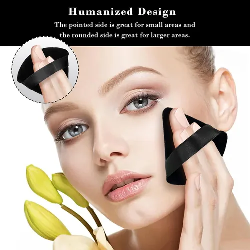 Miniatura 4 de 8 piezas Esponja para polvo de cara en forma de triángulo, suave y aterciopelada, para polvo suelto, polvo corporal, esponja de maquillaje