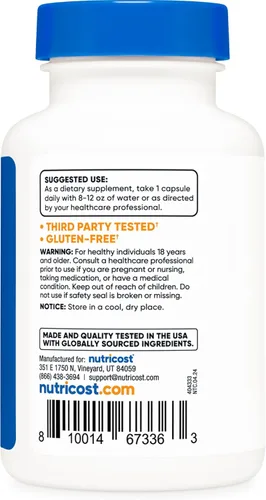 Miniatura 4 de Nutricost Litio Orotato 5 mg, 120 Cápsulas - Cápsulas vegetarianas, sin OMG, sin gluten