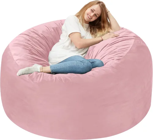 Miniatura 32 de Homguava - Sillón puff de 3 pies Sillón estilo puff grande de 3 pulgadas con relleno de espuma viscoelástica, sofá suave con funda de terciopelo