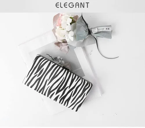 Miniatura 4 de Bolsos de noche para mujer, con patrón de cebra negro y blanco, bolso cruzado con correa de cadena para fiesta