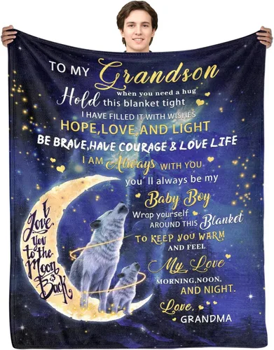 Ideas de regalo para nietos, regalos de cumpleaños para nietos de parte de la abuela o mis nietos, manta de franela suave de franela para nieto, 50