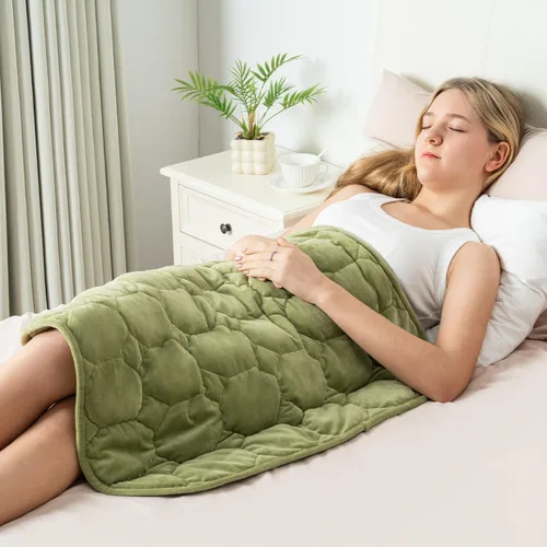 Miniatura 14 de Wemore Manta ponderada de regazo de 7 libras para adultos, manta pequeña con peso para viajes, calma, relajación, siesta y dormir, almohadilla