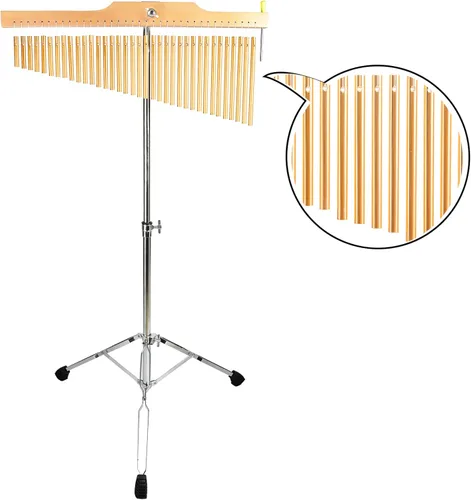 Miniatura 9 de TNZMART Campanillas de viento de una fila con soporte de trípode de 25 tonos y 36 tonos, con altura ajustable, campana de instrumentos de percusión