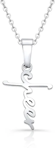 Mini collar de cruz de animación, No es una piedra preciosa