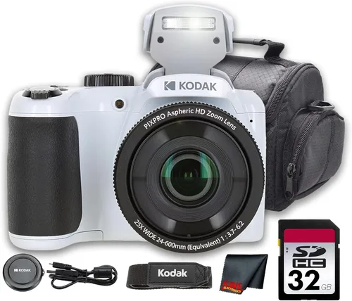 Kodak PIXPRO AZ255 - Cámara digital (blanco) | Sensor de 16 MP, zoom óptico de 25x, lente gran angular de 0.94 pulgadas y estabilización óptica de