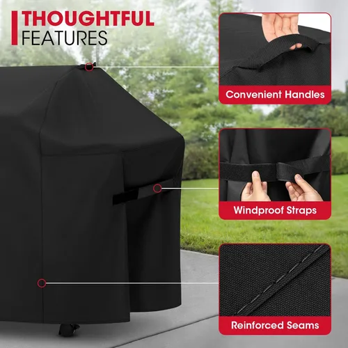 Miniatura 5 de Unicook Funda para parrilla de 30 pulgadas, resistente al agua de servicio pesado, 2 quemadores, cubierta pequeña para barbacoa, compatible