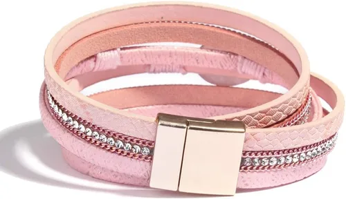 Miniatura 202 de FANCY SHINY - Pulsera de cuero estilo bohemio, pulsera de cuentas de cristal con cierre magnético, regalos de joyería para mujer