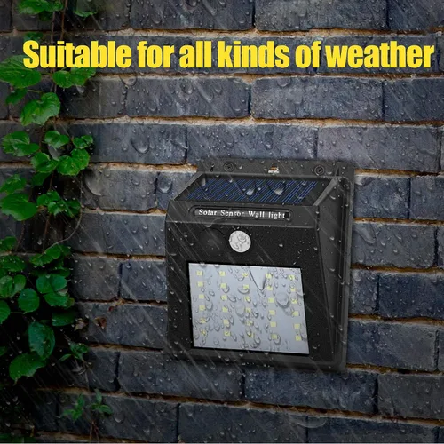 Miniatura 3 de Luces solares con sensor para exteriores, 30 LED, inalámbricas, impermeables, de seguridad, con sensor de movimiento solar, luces de pared