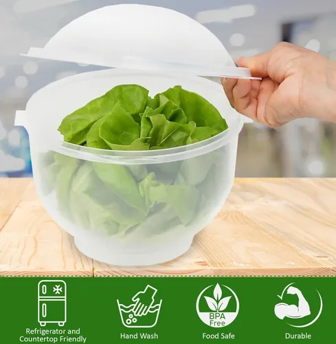 Miniatura 2 de Home-X Lechuga Keeper – Conservador de lechuga sin BPA para refrigerador para mantener ensaladas y verduras frescas – 7 x 8 pulgadas lechuga más