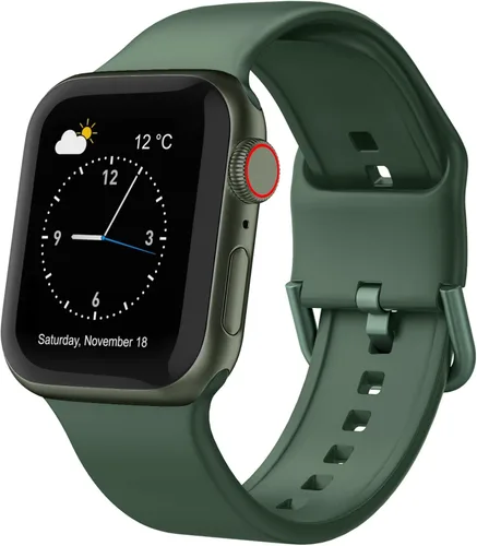 Miniatura 43 de Correa deportiva para Apple Watch, 49, 46, 45, 44, 42, 41, 40 y 38 mm, correa de silicona suave, cierre clásico, reemplazo para iWatch Series 11