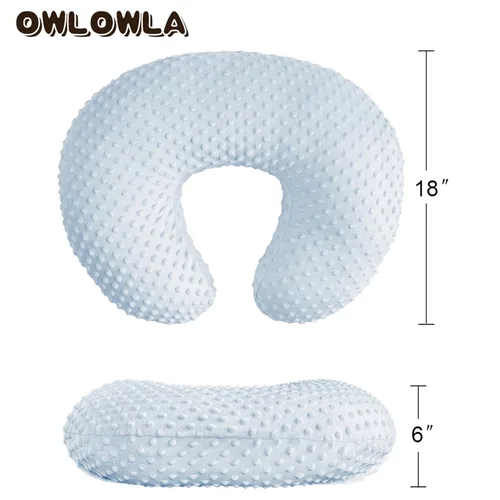 Miniatura 5 de OWLOWLA Funda de almohada de lactancia, funda de almohada de lactancia para bebé niño y niña (azul bebé)