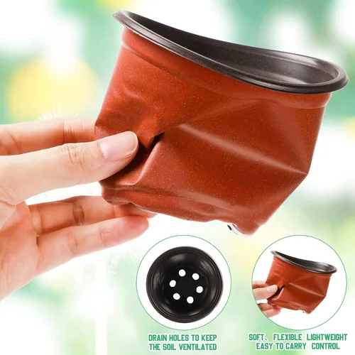 Miniatura 3 de Plantas de plástico de 6 pulgadas, macetas de inicio de semillas, macetas de siembra, macetas de plántulas, contenedor para plantas de flores