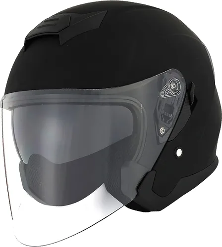 Miniatura 9 de 1Storm Casco de motocicleta abierto para scooter, clásico Knight Bike, lente dual/visera de sol: HJK526