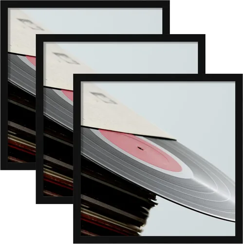 Miniatura 27 de eletecpro Marcos de discos de vinilo de 7 x 7 pulgadas para galería, decoración de pared negra resistente y ligera, marcos LP fáciles de colgar, se
