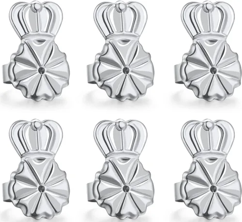 Miniatura 9 de Catinee 6 piezas de aretes para orejas caídas, ajustables, hipoalergénicos, seguros para aretes pesados (dorado)