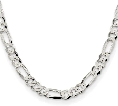 Miniatura 2 de Plata de Ley 8,5mm. Pulido Plana Figaro collar de cadena, pulsera o tobillera, plata de ley