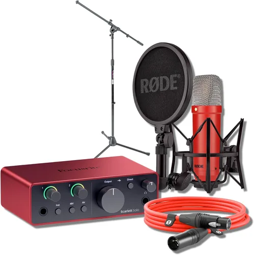 Miniatura 9 de Rode NT1 Signature - Paquete de micrófono condensador de diafragma grande negro con soporte de trípode MS7701B Euro Boom - Micrófono de estudio XLR