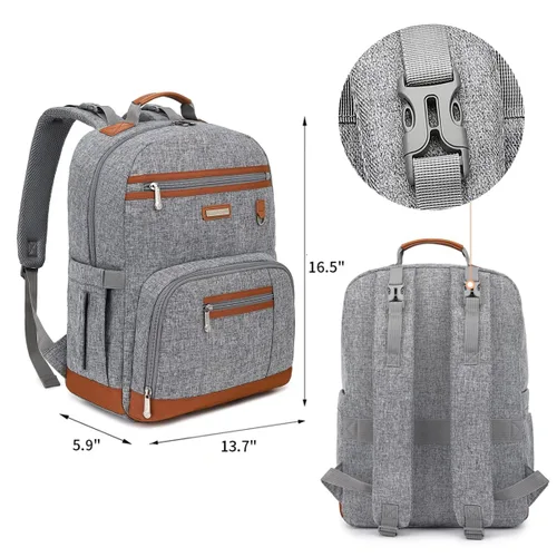 Miniatura 4 de Mochila para pañales, bolsas de pañales grandes para bebés con cambiador portátil para niños y niñas, bolsa de viaje multifunción para mamás, papás
