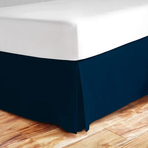 Falda de cama con esquinas divididas de 18 pulgadas, tamaño Queen, 100% algodón natural, resistente a las arrugas y a la decoloración, tamaño Queen,