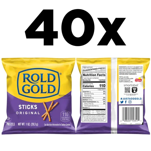 Miniatura 2 de Rold Gold - Pretzels en palos, 1 onza (paquete de 40)