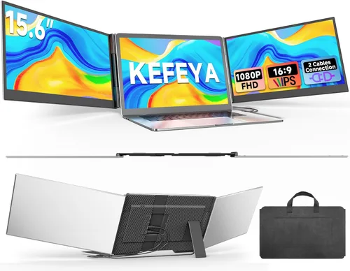 Miniatura 12 de KEFEYA Extensor de Pantalla para Laptop, Extensión de Monitor Portátil de 14" FHD 1080P IPS de Doble Pantalla, Monitor Portátil para Laptops