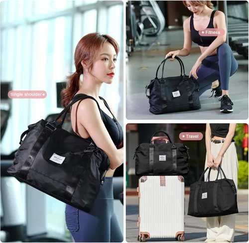 Miniatura 7 de Bolsa de viaje para gimnasio, bolsa de hombro para mujer, bolsa de hombro para fin de semana
