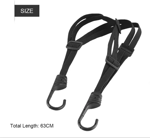 Miniatura 7 de Watris Veiyi Cuerda para casco, 63cm/24.8" correa para casco de motocicleta, correa elástica retráctil negra para equipaje con ganchos