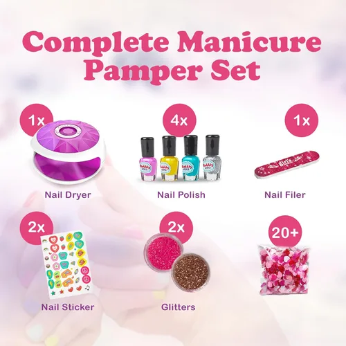 Miniatura 2 de Kit de día de spa para niñas, más de 42 piezas de juguetes de spa con spa de pies en cascada, kit de spa de uñas, accesorios de pedicura y manicura