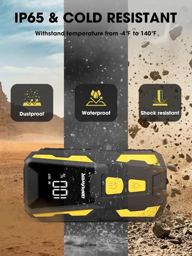 Miniatura 7 de DBPOWER Arrancador de 5000 A, arrancador de batería de coche de 74 Wh para motores de hasta 10,0 L de gasolina y 8,0 L de diésel, paquete de batería