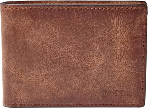 Miniatura 3 de Fossil Billetera de cuero delgada minimalista plegable con bolsillo frontal para hombres