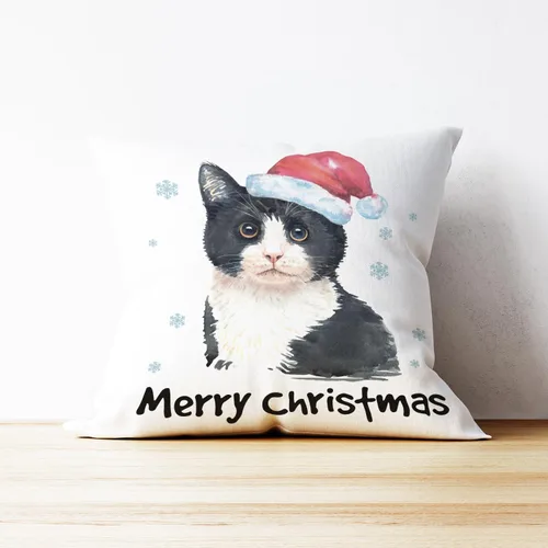 Miniatura 4 de Mancheng-zi Fundas de almohada de gato de Navidad de 18 x 18 pulgadas, almohada de gato, fundas de almohada de gato, funda de almohada de gato