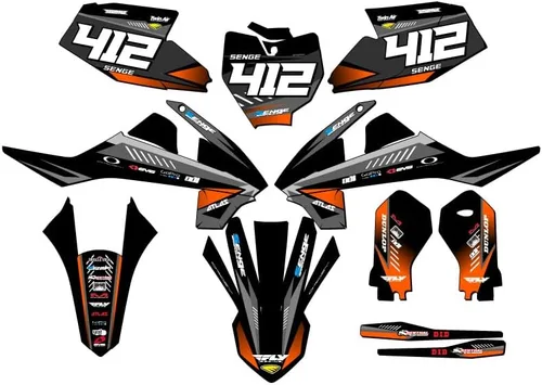 Miniatura 5 de Kit de base gráfica SX 65 Surge Black Senge 2019-2023 compatible con KTM