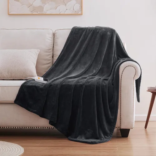 Miniatura 15 de Sealy - Manta eléctrica térmica tamaño 50"x60", manta eléctrica de franela doble suave con 6 niveles de calor y apagado automático de 2-10 horas