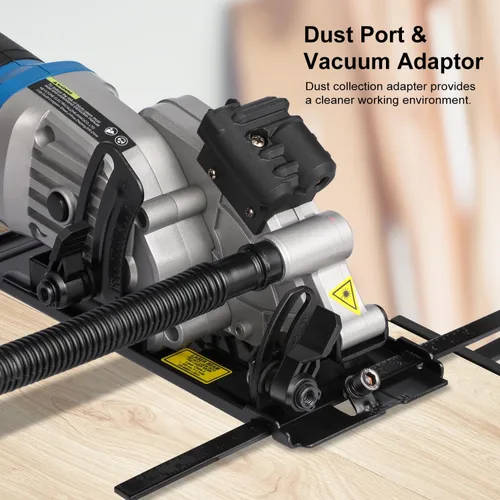 Miniatura 6 de Mini Sierra Circular, Sierra Circular con Cable de 4 Amperios 3500RPM con Guía Láser, Guía de Corte Longitudinal, Sierra Compacta con 2 Pzas Hojas