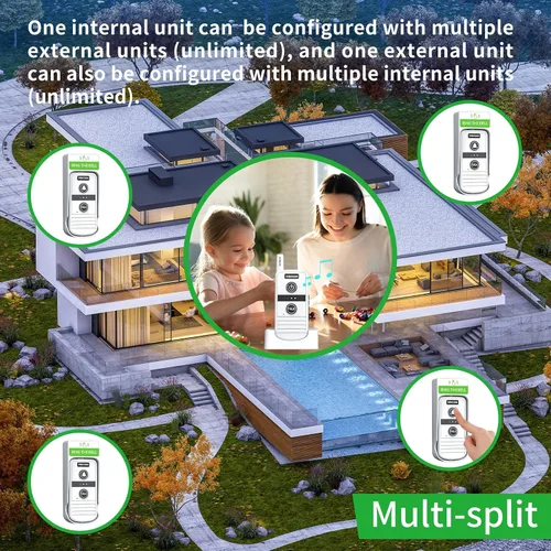 Miniatura 3 de Timbre inalámbrico, sistema de intercomunicación inalámbrico bidireccional, rango de 4900 pies y 16 canales, 4 niveles de volumen, 21 tonos