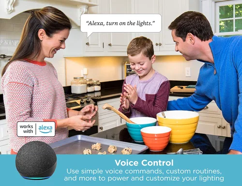 Miniatura 3 de BLACK+DECKER - Compatible con el kit de iluminación Alexa Smart para debajo del gabinete, LED ajustables, barra de 24 pulgadas, blanco, certificado