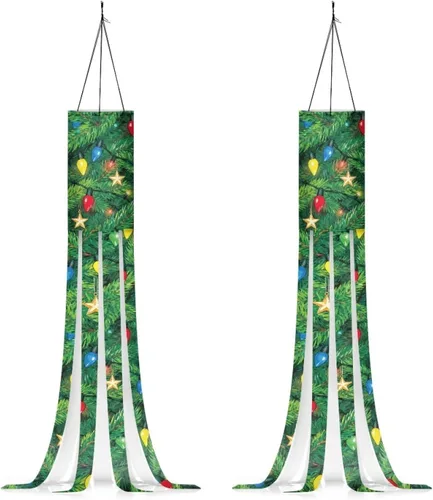 Miniatura 45 de Mummy Windsock - Calcetines de viento suaves e impermeables con bandera de Halloween, 2 piezas, lavables a máquina, secado rápido, bandera colgante