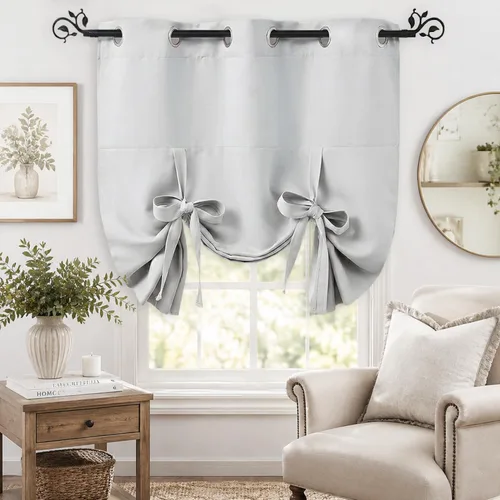 Miniatura 14 de Pony Dance Persianas Opacas para Ventanas - Juego de Cortinas Enrollables y Cenefas Estilo Romano Globo con Ojales en la Parte Superior para Verde
