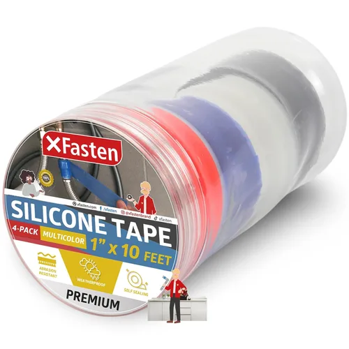 XFasten - Cinta de silicona autofusible de 1 pulgada x 10 pies, de fontanería, cinta impermeable de sellado de fugas, goma gruesa para tuberías,